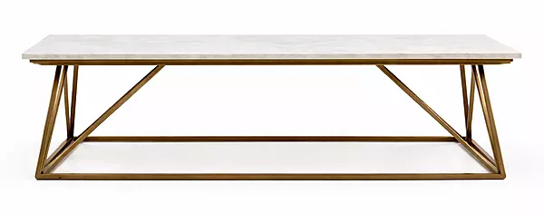 Coasters White Marble Top Coffee Table